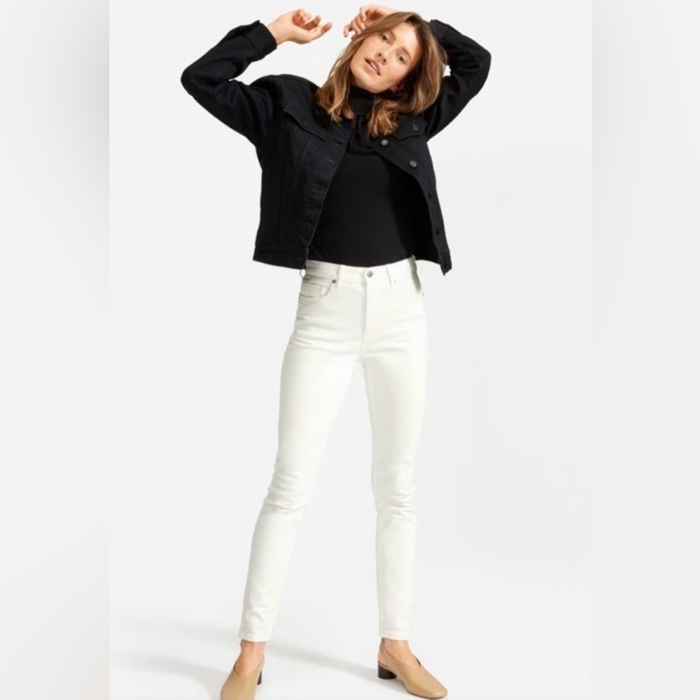 NWT Everlane Bone White High Rise Skinny Low Stretch Jeans. Size 33.